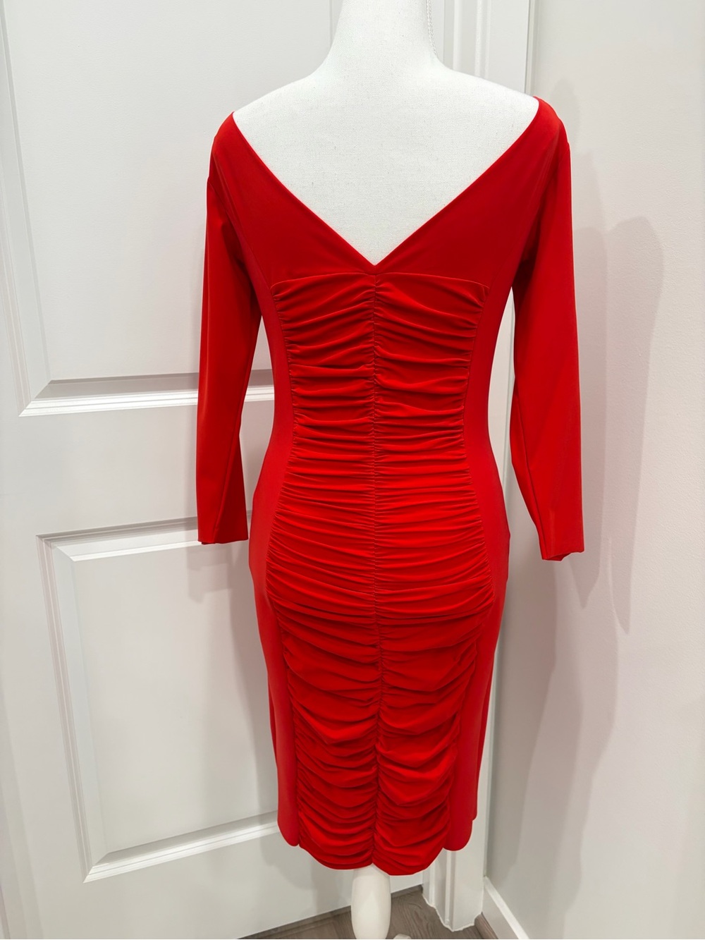 Chiara Boni Red Ruched Dress - Picture 2 of 6